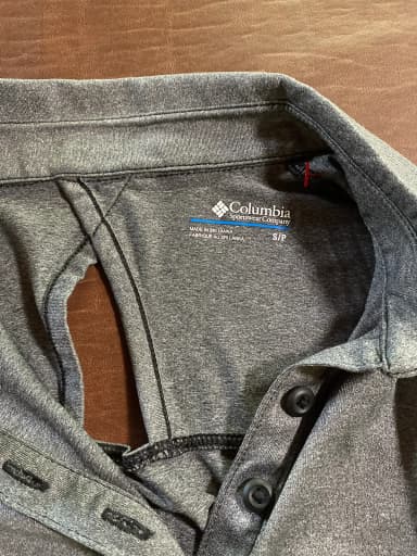 Columbia open back/vented shirt